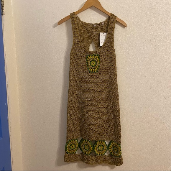 Anthropologie Knitted & Knotted Green Dress Small - Picture 1 of 5